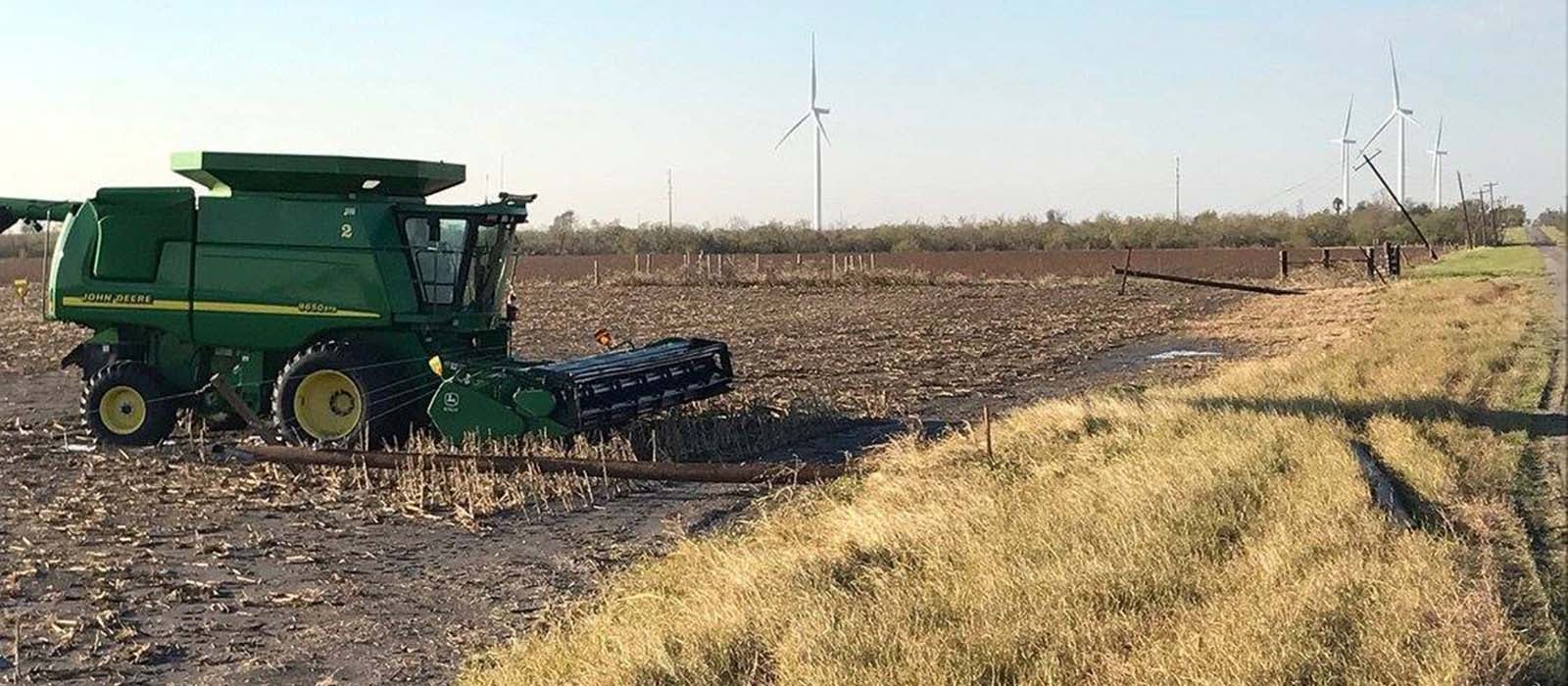 Down pole by wind turbines