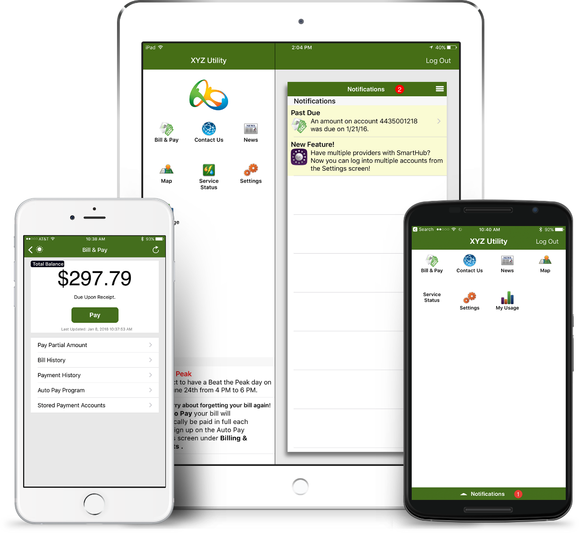 SmartHub on phones and tablet